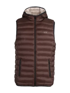 Rifle Gilet da uomo imbottito con cappuccio - moro