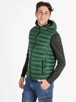 Rifle Gilet da uomo imbottito con cappuccio - verde
