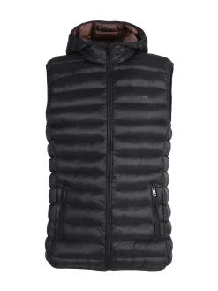 Rifle Gilet da uomo imbottito con cappuccio - nero