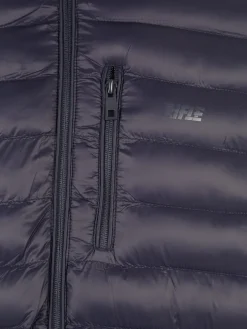 Rifle Giubbotto da uomo imbottito con cappuccio e zip - blu scuro