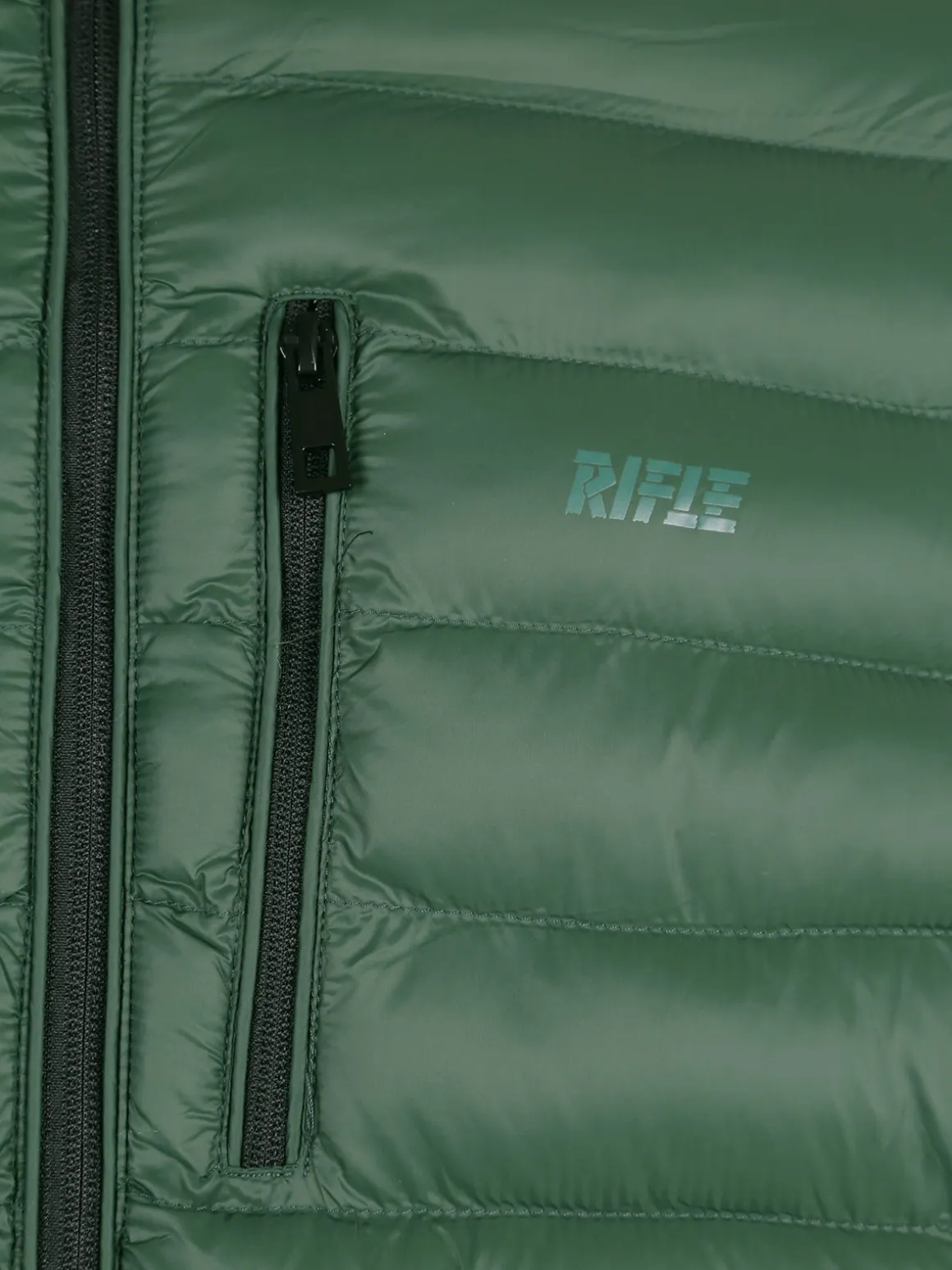 Rifle Giubbotto da uomo imbottito con cappuccio e zip - verde