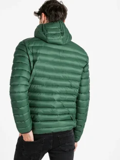 Rifle Giubbotto da uomo imbottito con cappuccio e zip - verde