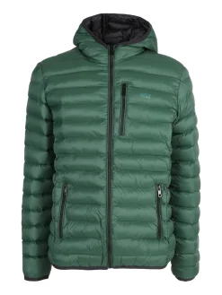 Rifle Giubbotto da uomo imbottito con cappuccio e zip - verde