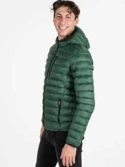 Rifle Giubbotto da uomo imbottito con cappuccio e zip - verde