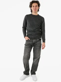 Rifle Maglione girocollo da uomo misto lana - grigio scuro