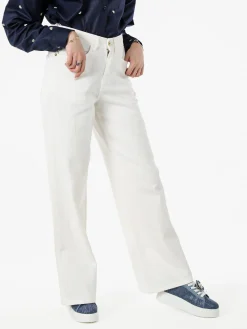 Rifle Pantaloni donna jeans a gamba larga - bianco