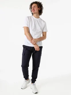 Rifle Pantaloni sportivi da uomo in cotone con tasconi laterali - blu scuro