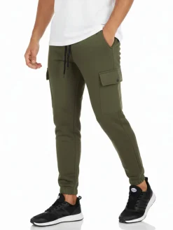 Rifle Pantaloni tuta da uomo con tasconi laterali e polsini - oliva