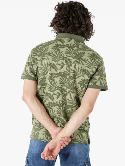 Rifle Polo da uomo in cotone a maniche corte con stampa floreale - verde