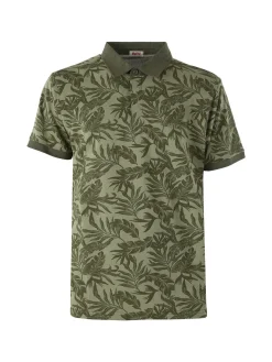 Rifle Polo da uomo in cotone a maniche corte con stampa floreale - verde