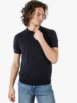 Rifle Polo da uomo in cotone a maniche corte - blu scuro