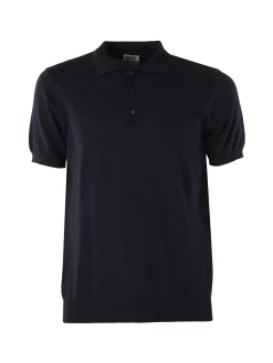Rifle Polo da uomo in cotone a maniche corte - blu scuro
