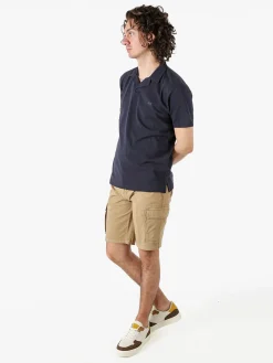 Rifle Polo in cotone da uomo a maniche corte - blu scuro