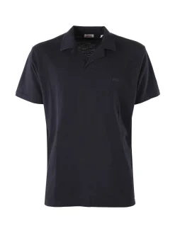 Rifle Polo in cotone da uomo a maniche corte - blu scuro