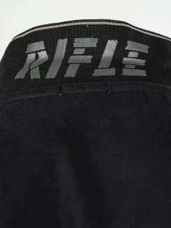 Rifle Polo uomo a maniche lunghe in cotone - nero