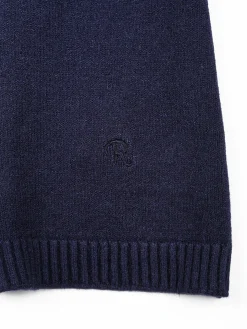 Rifle Sciarpa in maglia tinta unita - blu scuro