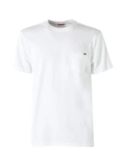 Rifle T-shirt da uomo in cotone con taschino - bianco