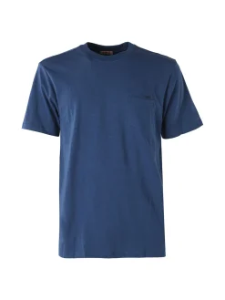 Rifle T-shirt da uomo in cotone con taschino - blu