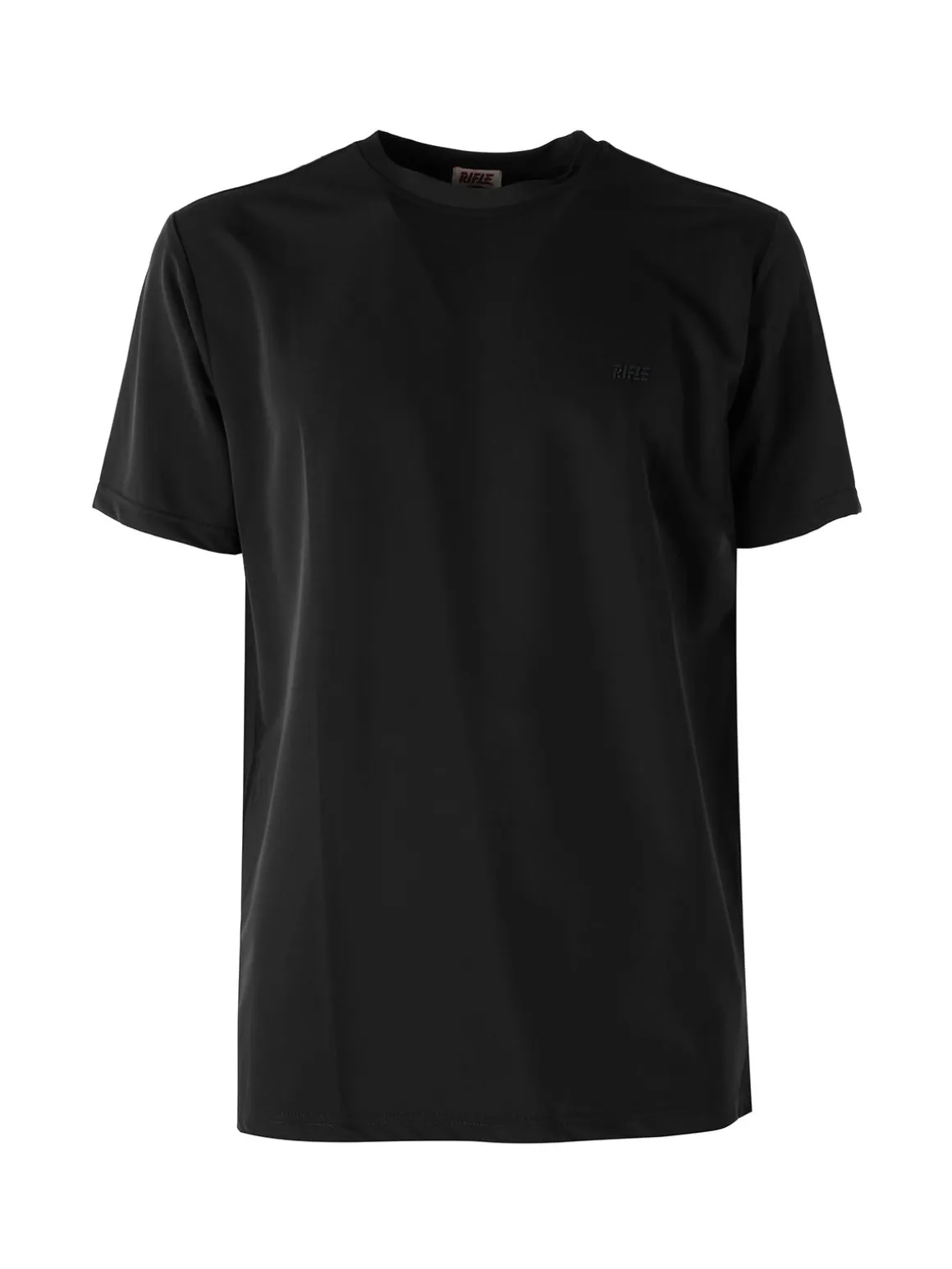 Rifle T-shirt girocollo da uomo in tessuto tecnico - nero