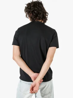 Rifle T-shirt girocollo da uomo in tessuto tecnico - nero