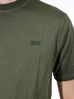 Rifle T-shirt girocollo da uomo in cotone con logo - militare