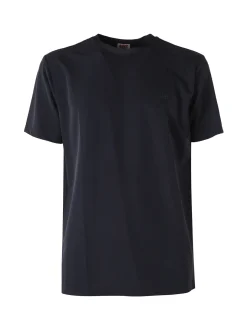 Rifle T-shirt girocollo da uomo in tessuto tecnico - blu scuro