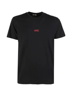 Rifle T-shirt girocollo da uomo in cotone - nero