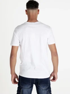 Rifle T-shirt girocollo in cotone con stampa scritta