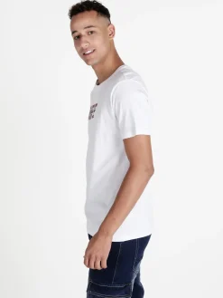 Rifle T-shirt girocollo in cotone con stampa scritta