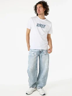 Rifle T-shirt in cotone da uomo con logo - bianco