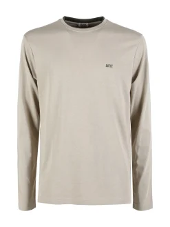 Rifle T-shirt uomo a maniche lunghe in cotone - sabbia