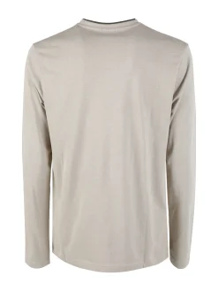 Rifle T-shirt uomo a maniche lunghe in cotone - sabbia