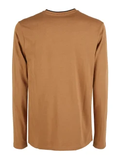 Rifle T-shirt uomo a maniche lunghe in cotone - cammello