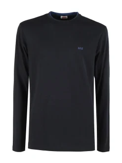Rifle T-shirt uomo a maniche lunghe in cotone - blu scuro