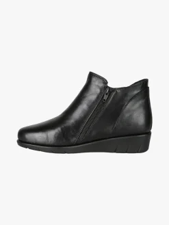 Riposella Stivaletti donna in pelle con zeppa - nero