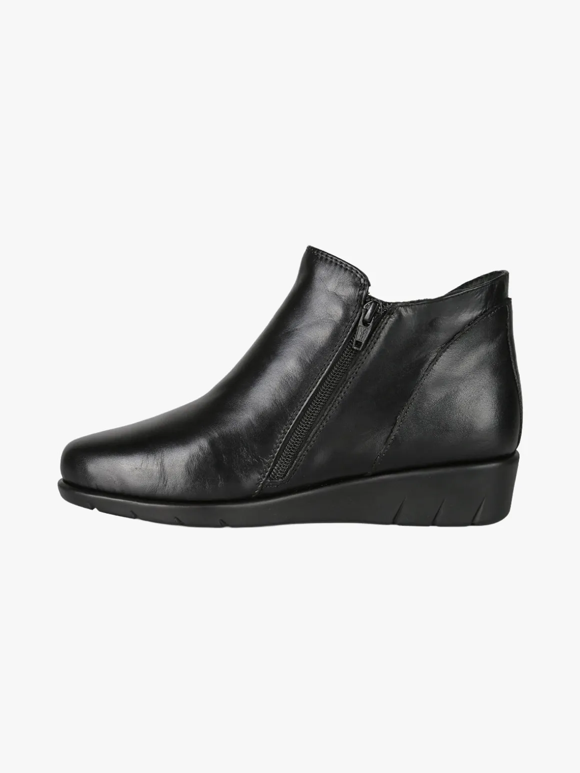 Riposella Stivaletti donna in pelle con zeppa - nero