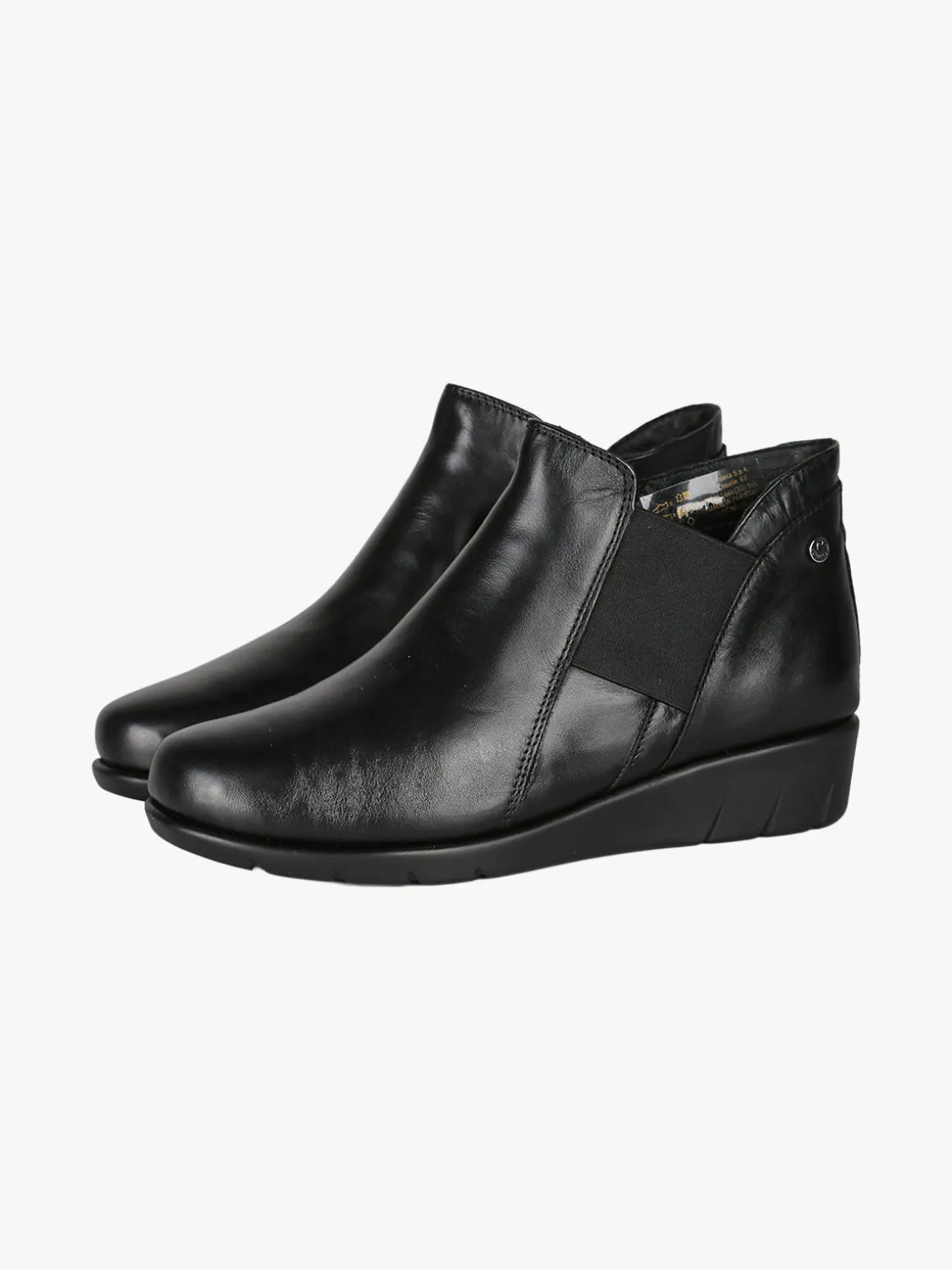 Riposella Stivaletti donna in pelle con zeppa - nero