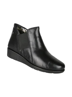 Riposella Stivaletti donna in pelle con zeppa - nero