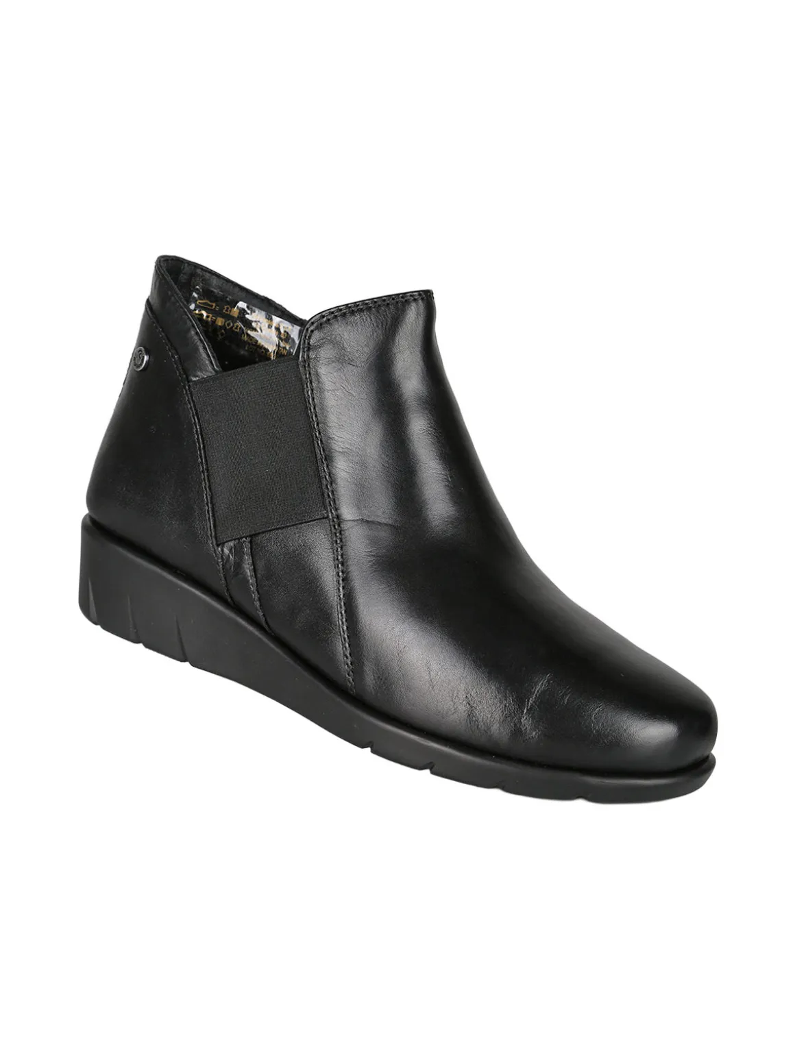 Riposella Stivaletti donna in pelle con zeppa - nero