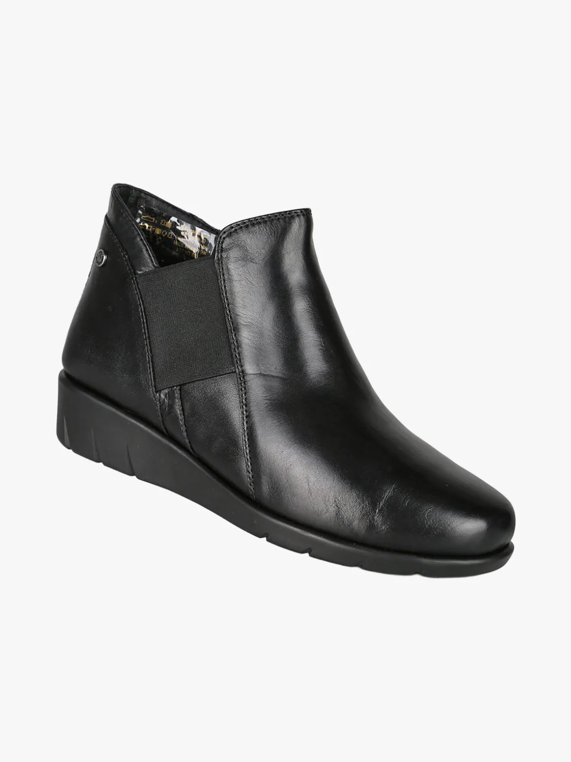 Riposella Stivaletti donna in pelle con zeppa - nero