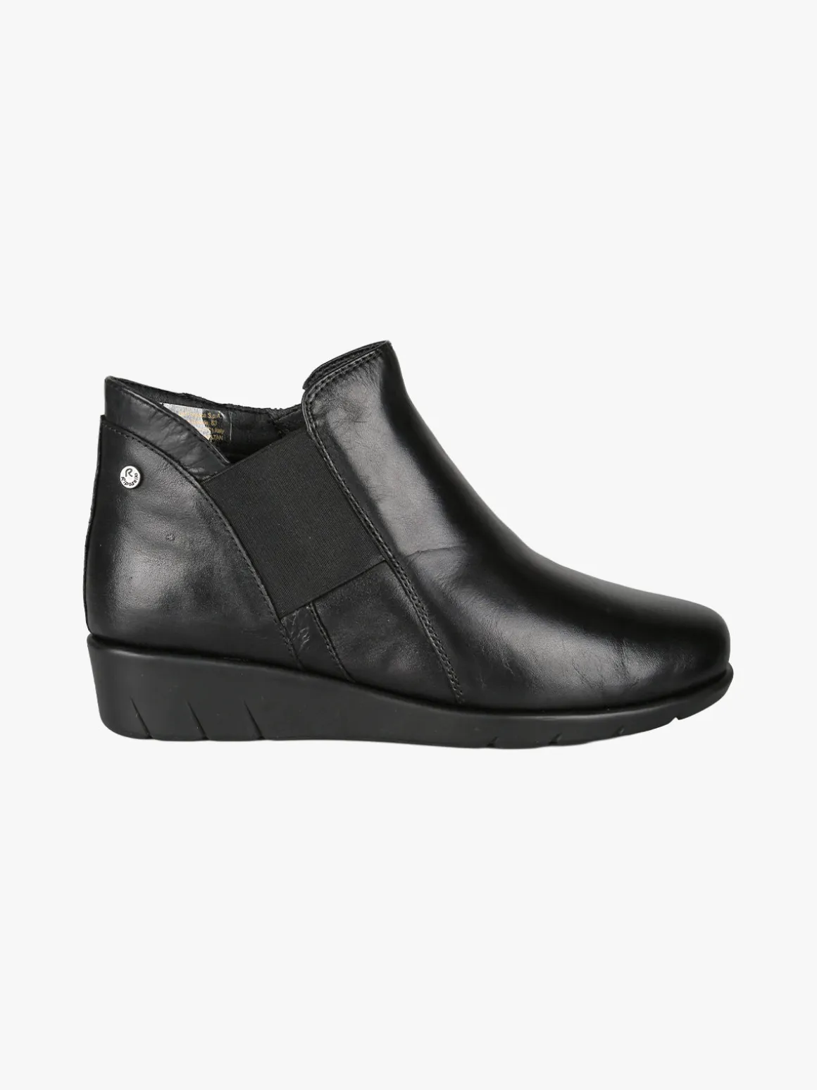 Riposella Stivaletti donna in pelle con zeppa - nero