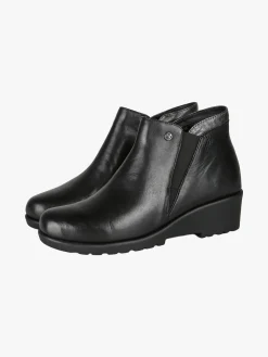 Riposella Stivaletti donna in pelle con zeppa - nero