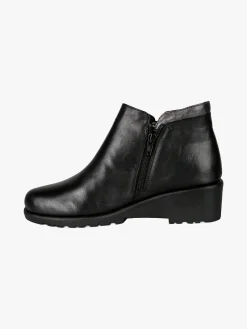 Riposella Stivaletti donna in pelle con zeppa - nero