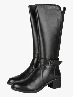 Riposella Stivali in pelle da donna con tacco - nero