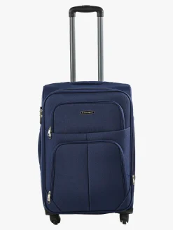 R.Leone Valigia media 4 ruote semirigida in tessuto - blu scuro
