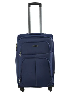 R.Leone Valigia media 4 ruote semirigida in tessuto - blu scuro