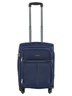 R.Leone Valigia piccola 4 ruote semirigida in tessuto - blu scuro