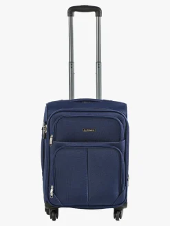 R.Leone Valigia piccola 4 ruote semirigida in tessuto - blu scuro