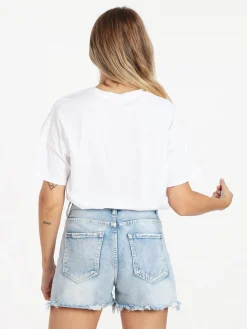 Rose Blu' T-shirt donna oversize con perle