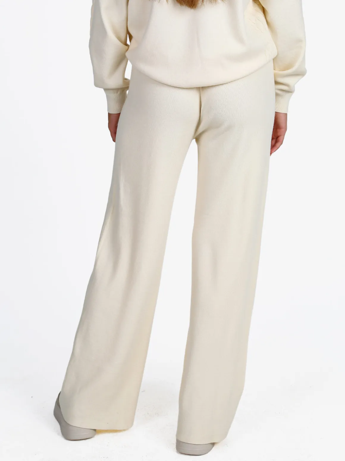 Rossamiss Pantaloni donna in maglia con coulisse - panna